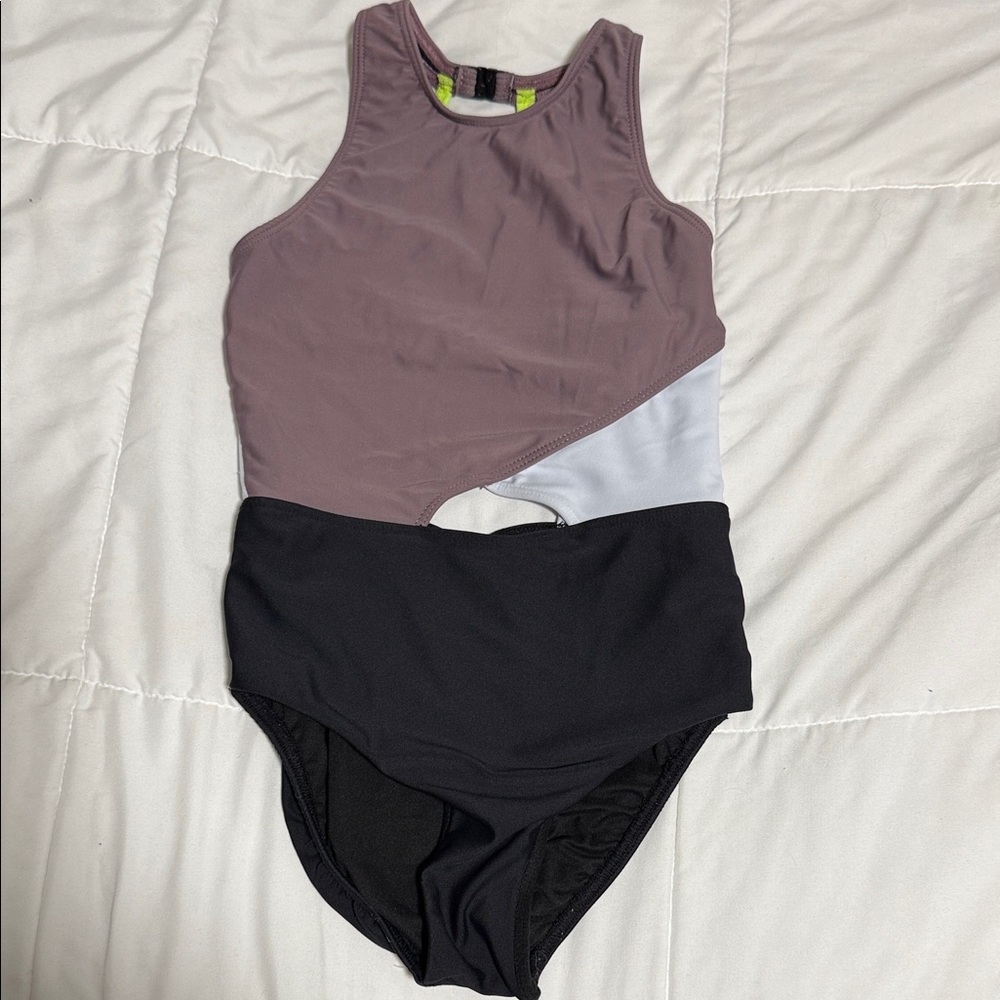 Five the Label YXL Leotard in Mauve and Black